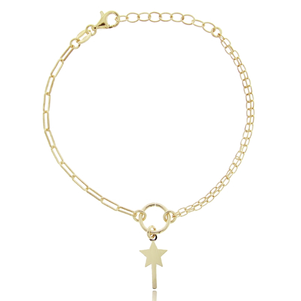 BRACCIALE FORZATINA CON BACCHETTA MAGICA MM 8X6 IN ARGENTO TIT 925 CM 17-19