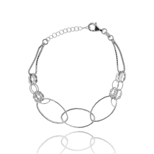 BRACCIALE CON SPOLE IN ARGENTO TIT 925‰ CM 17-19