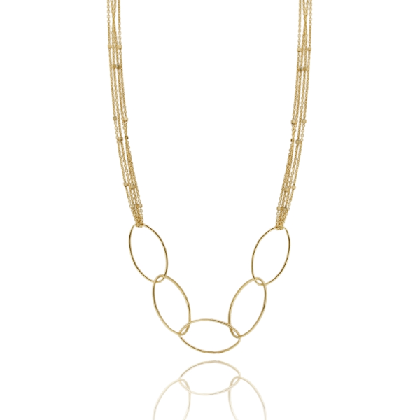 COLLANA CON SPOLE IN ARGENTO TIT 925‰ CM 40