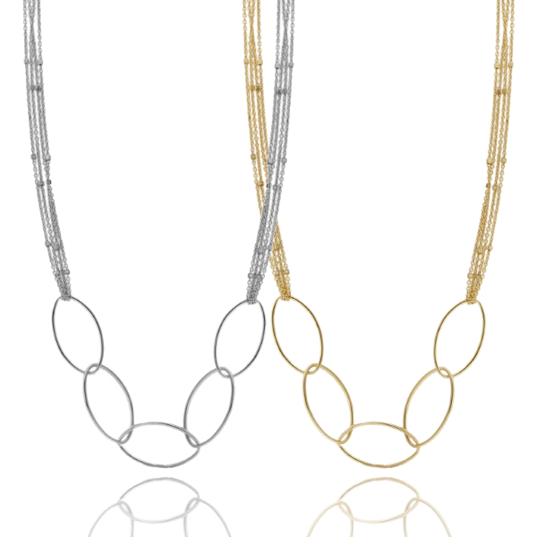 COLLANA CON SPOLE IN ARGENTO TIT 925‰ CM 40
