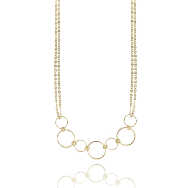 COLLANA CON CERCHI IN ARGENTO TIT 925‰ CM 40