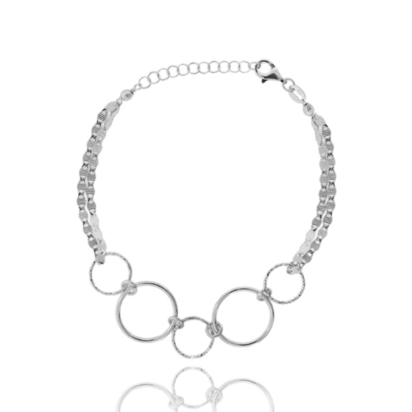 BRACCIALE CON SPOLE IN ARGENTO TIT 925‰ CM 17-19