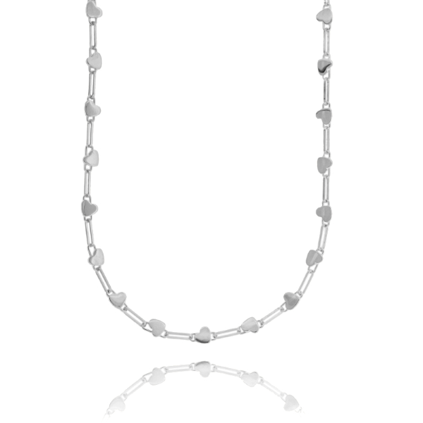 COLLANA CON CUORI IN ARGENTO TIT 925‰ CM 40