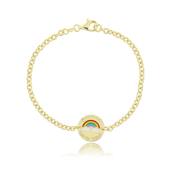 BRACCIALE ROLO' CON ARCOBALENO ANDRA' TUTTO BENE IN ARGENTO TIT 925 E SMALTO CM 17-19