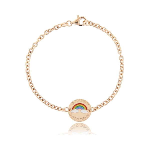 BRACCIALE ROLO' CON ARCOBALENO ANDRA' TUTTO BENE IN ARGENTO TIT 925 E SMALTO CM 17-19