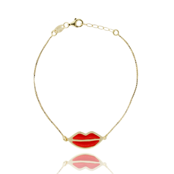 BRACCIALE VENEZIANA MM 24X11 CON BOCCA SMALTATA IN ARGENTO TIT 925 CM 17-19