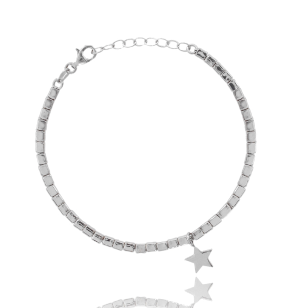 BRACCIALE PEPITE CON SIMBOLO IN ARGENTO TIT 925