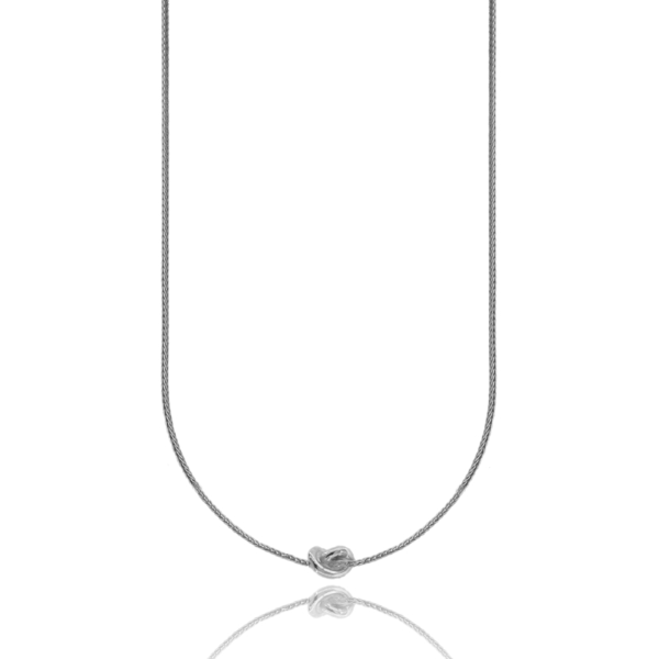 COLLANA CODA DI VOLPE CON NODO IN ARGENTO TIT 925 CM 40-45