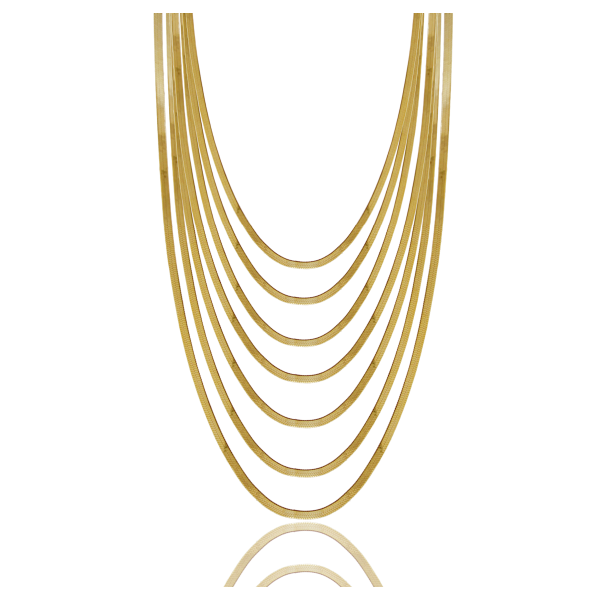 COLLANA SCHIENA D'ASINO MULTIFILO DEGRADE IN ARGENTO TIT 925 CM 45