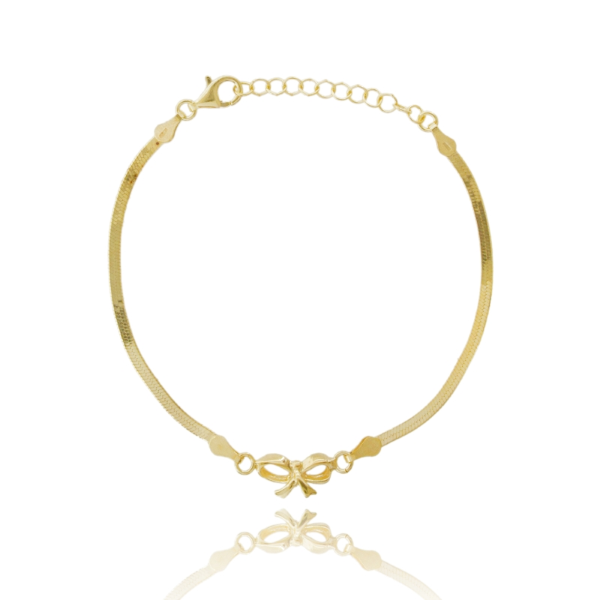 BRACCIALE SCHIENA D'ASINO CON FIOCCO CENTRALE IN ARGENTO TIT 925 CM 17-19
