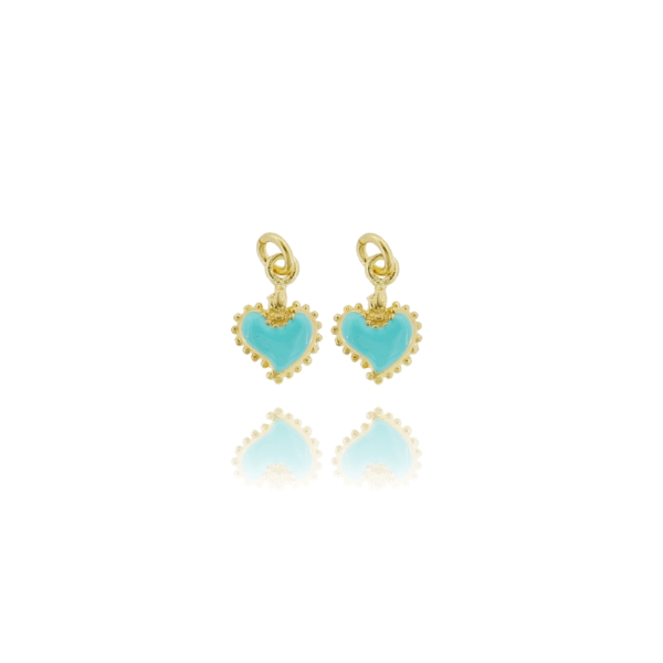 CIONDOLO CUORE SACRO MM 13X10 PZ 2  IN ARGENTO MICROFUSO TIT 925 E SMALTO