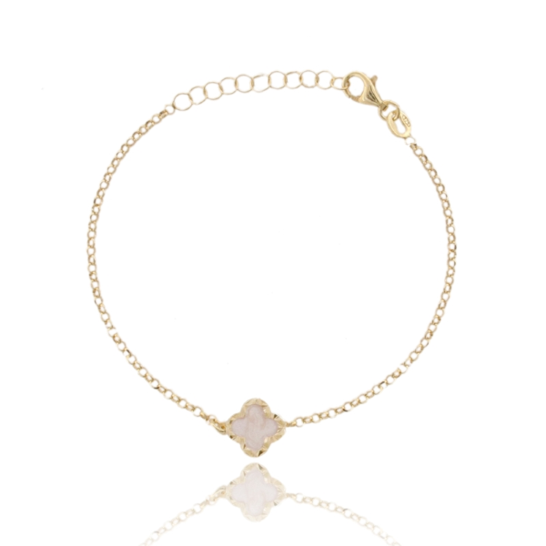 BRACCIALE ROLO' CON FIORE CENTRALE IN ARGENTO TIT 925 E SMALTO CM 17-19