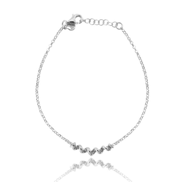 BRACCIALE ROLO' CON RICCIOLO LATERALE IN ARGENTO TIT 925 CM 17-19
