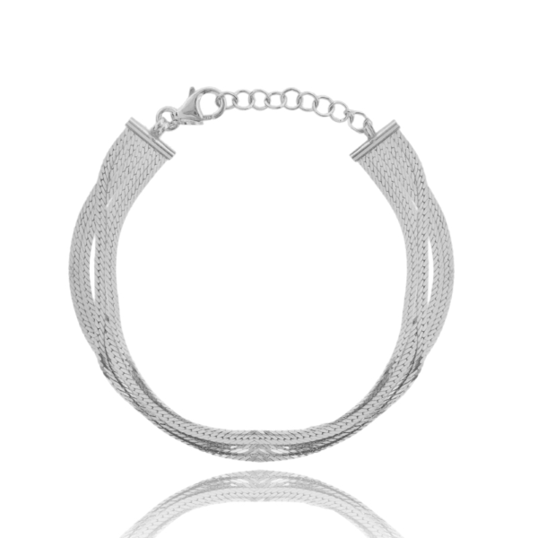 BRACCIALE SCHIENA D'ASINO DIAMANTATA MULTIFILO IN ARGENTO TIT 925 CM 17-19