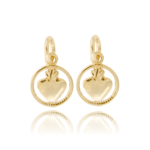 CIONDOLO TONDO MM 13 CON SACRO CUORE PZ 2 IN ARGENTO TIT 800 