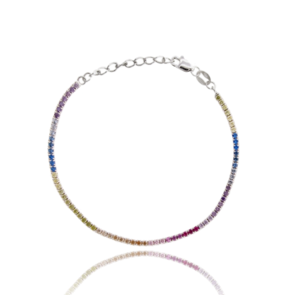 BRACCIALE TENNIS CON ZIRCONI MM 1,7 IN ARGENTO 925‰ E ZIRCONI CM 16-20