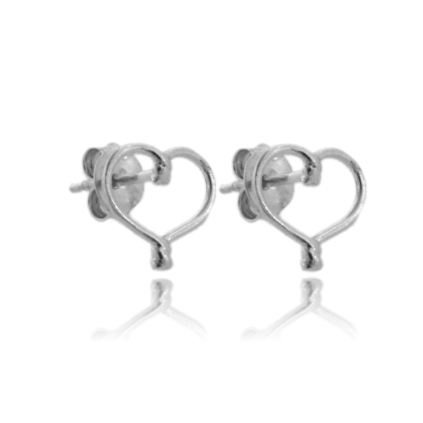 ORECCHINI A LOBO CONTORNO CUORE IN ARGENTO TIT 925 E ZIRCONI 
