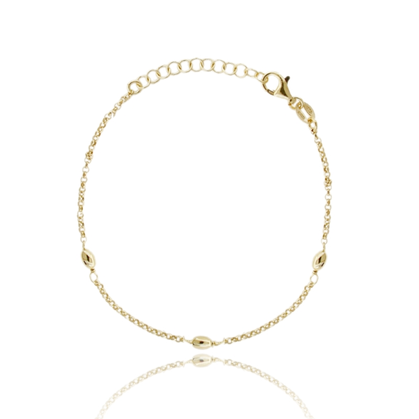 BRACCIALE ROLO' CON OLIVETTE MM 3 ALTERNATE IN ARGENTO TIT 925 CM 17-19