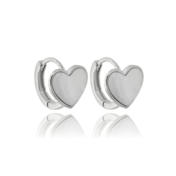 ORECCHINI A CERCHIO CON CUORE IN MADREPERLA IN ARGENTO TIT 925