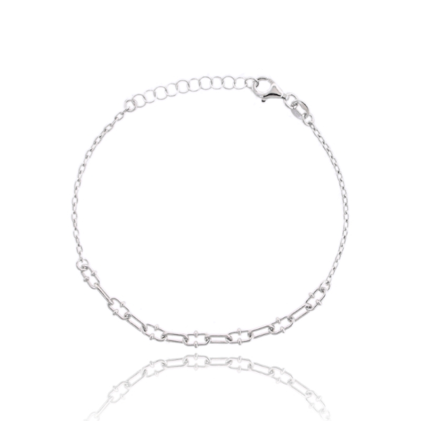 BRACCIALE A CATENA IN ARGENTO TIT 925 CM 17-19