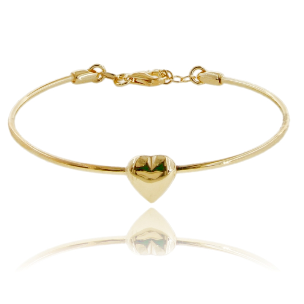 BRACCIALE RIGIDO CON CUORE IN ARGENTO TIT 925‰ 