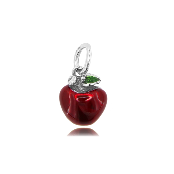 CIONDOLO MELA MM 15X12 IN ARGENTO MICROFUSO E BRUNITO TIT 800 E SMALTO