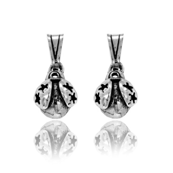 CIONDOLO COCCINELLA MM 16X11 PZ 2 IN ARGENTO MICROFUSO BRUNITO TIT 800‰
