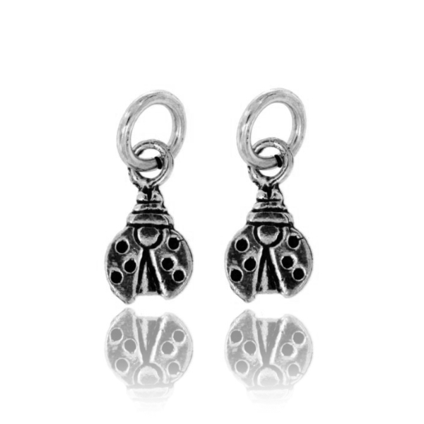 CIONDOLO COCCINELLA MM 16X9 PZ 2 IN ARGENTO BRUNITO TIT 800