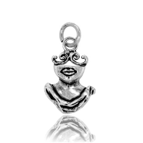 CIONDOLO EX VOTO GOLA MM 25X16 IN ARGENTO BRUNITO TIT 800