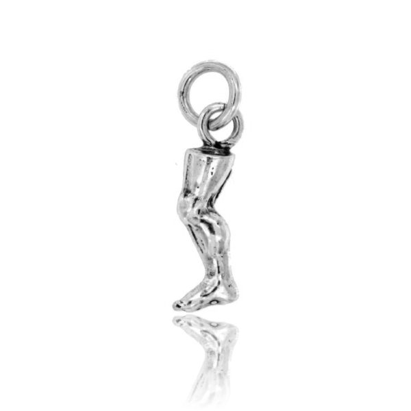 CIONDOLO EX VOTO GAMBA MM 24X8 IN ARGENTO BRUNITO TIT 800