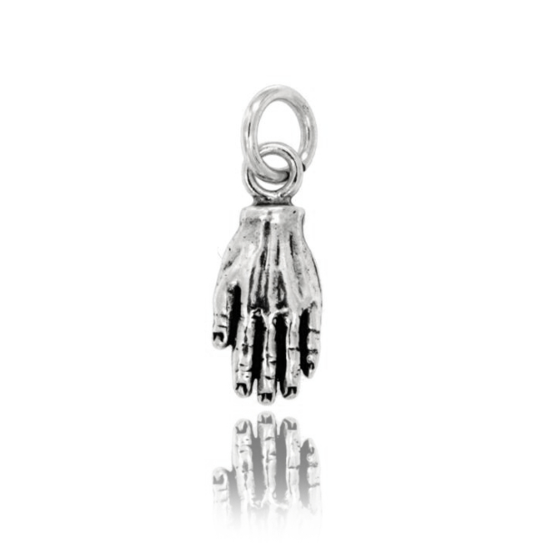 CIONDOLO EX VOTO MANO MM 22X9 IN ARGENTO BRUNITO TIT 800