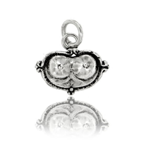 CIONDOLO EX VOTO SENO MM 17X21 IN ARGENTO BRUNITO TIT 800