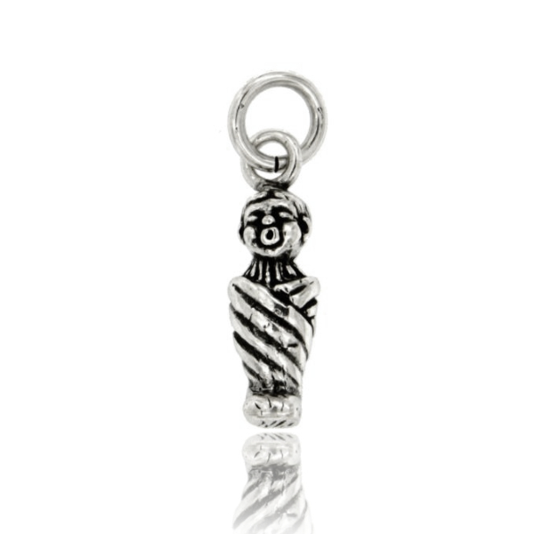 CIONDOLO EX VOTO BIMBO FASCE MM 24X7 IN ARGENTO BRUNITO TIT 800