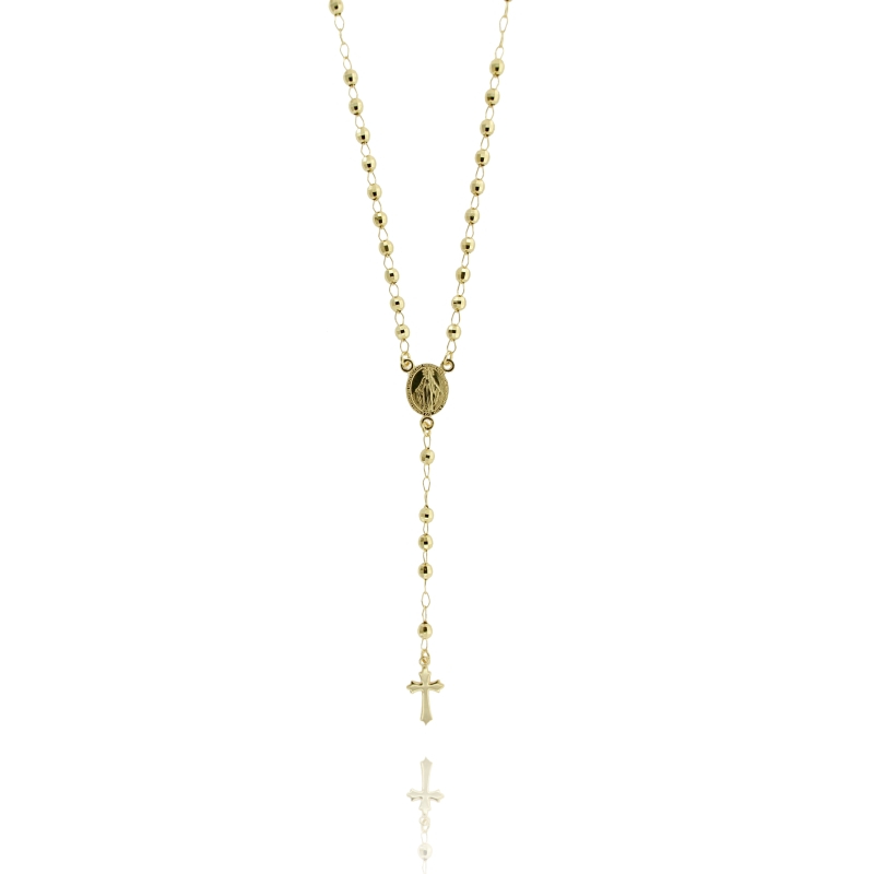 COLLANA ROSARIO A Y CON PALLINA FACCETTATA IN ARGENTO 925