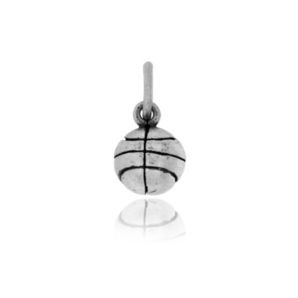 CIONDOLO PALLONE DA BASKET MM 10 IN ARGENTO BRUNITO TIT 925‰