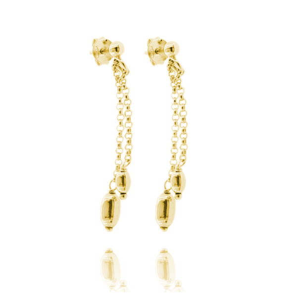 ORECCHINI PENDENTI ROLO' CON OLIVETTE IN ARGENTO TIT 925 