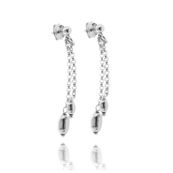 ORECCHINI PENDENTI ROLO' CON OLIVETTE IN ARGENTO TIT 925 