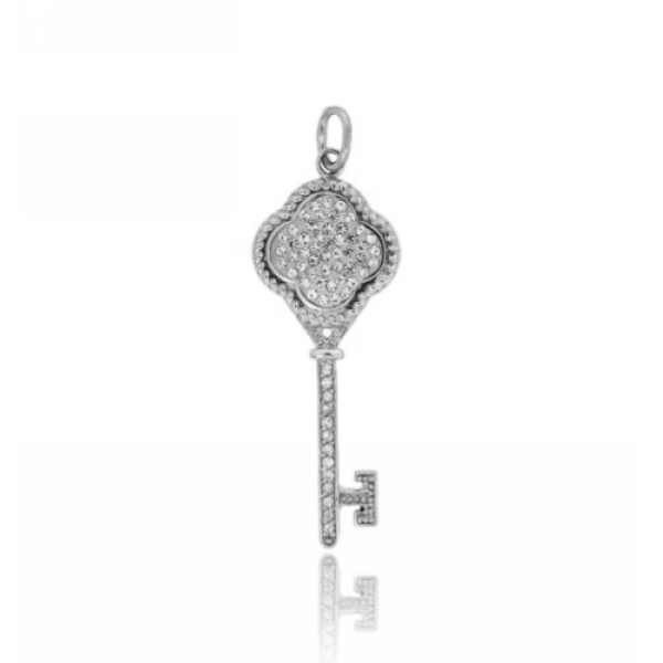 CIONDOLO CHIAVE MM 43X17 IN AG TIT 925‰ RESINA E STRASS