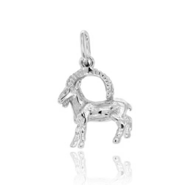CIONDOLO CAPRICORNO MM 22X18 IN ARGENTO MICROFUSO RODIATO TIT 925‰