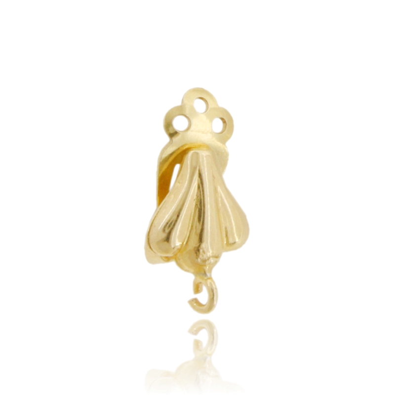 ATTACCO PER ORECCHINI CLIPS A VENTAGLIO 12X10 MM 2 COPPIE IN ARGENTO TIT 925‰