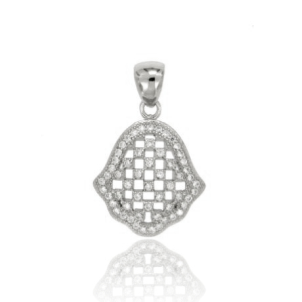 CIONDOLO IN ARGENTO RODIATO TIT 925‰ E ZIRCONI
