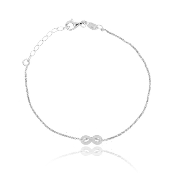 BRACCIALE DISCO CON INFINITO PASSANTE IN ARGENTO RODIATO TIT 925 CM 18-20