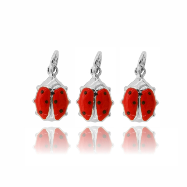 CIONDOLO COCCINELLA MM 14X8 PZ 3 IN ARGENTO TIT 925 