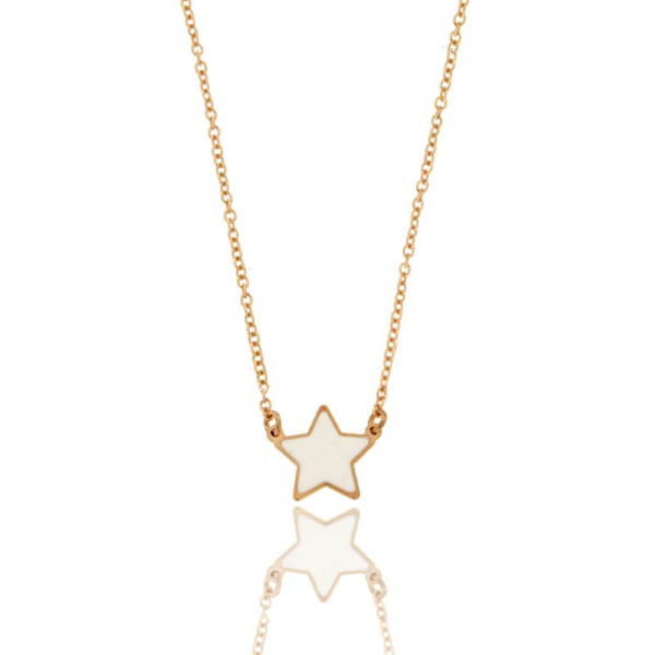 COLLANA FORZATINA CON STELLA CENTRALE SMALTATO IN ARGENTO TIT 925 CM 17-20