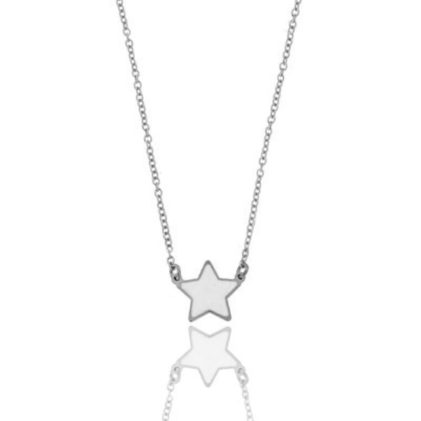 COLLANA FORZATINA CON STELLA CENTRALE SMALTATO IN ARGENTO TIT 925 CM 17-20