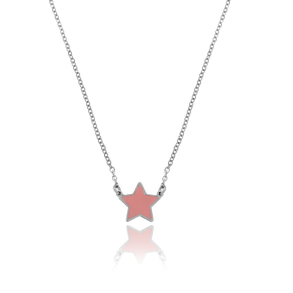 COLLANA FORZATINA CON STELLA CENTRALE SMALTATO IN ARGENTO TIT 925 CM 17-20