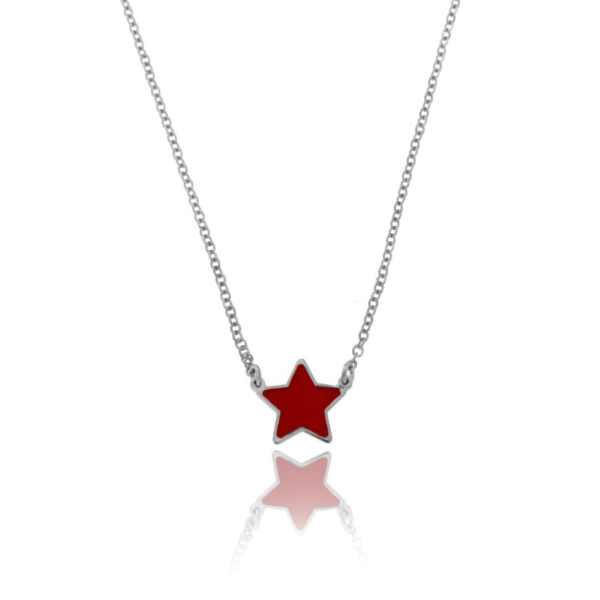COLLANA FORZATINA CON STELLA CENTRALE SMALTATO IN ARGENTO TIT 925 CM 17-20