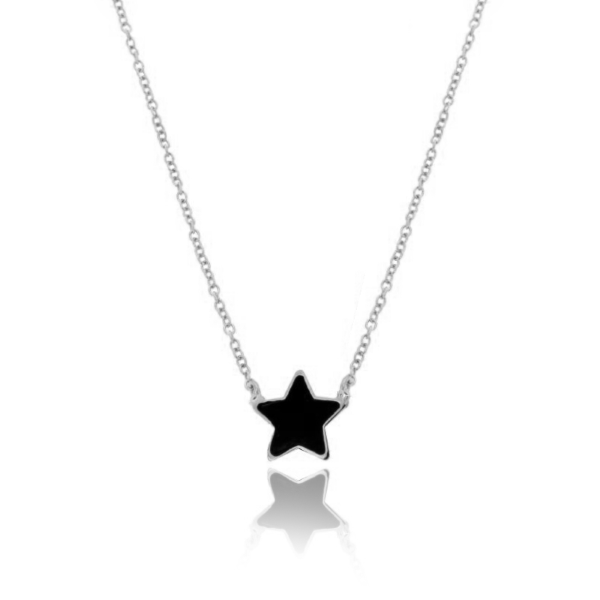 COLLANA FORZATINA CON STELLA CENTRALE SMALTATO IN ARGENTO TIT 925 CM 17-20