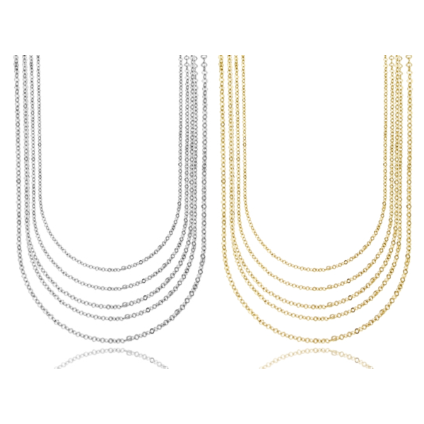 COLLANA FORZATINA DIAMANTATA MULTIFILO IN ARGENTO TIT 925 CM 40-45