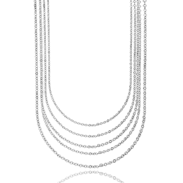 COLLANA FORZATINA DIAMANTATA MULTIFILO IN ARGENTO TIT 925 CM 40-45